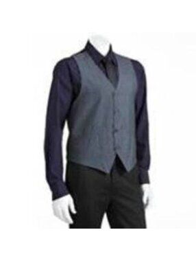 No Retreat Formal 3 Pc Set S Mens Long Sleeve Purple Shirt, Gray Vest, Black Tie